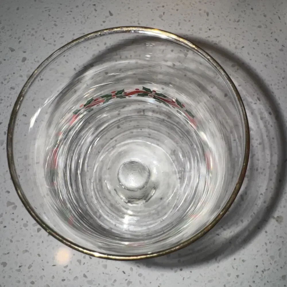 Vintage Libbey Arby’s Christmas Glass With Column Stem Single